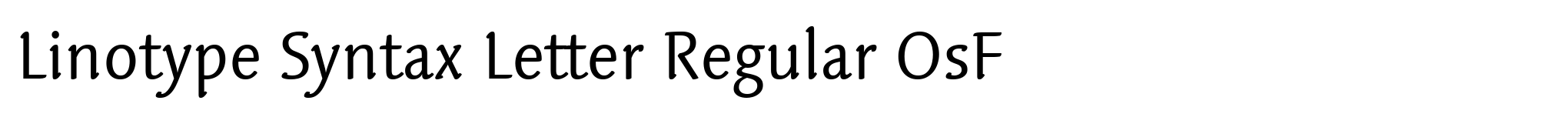 Linotype Syntax Letter Regular OsF image